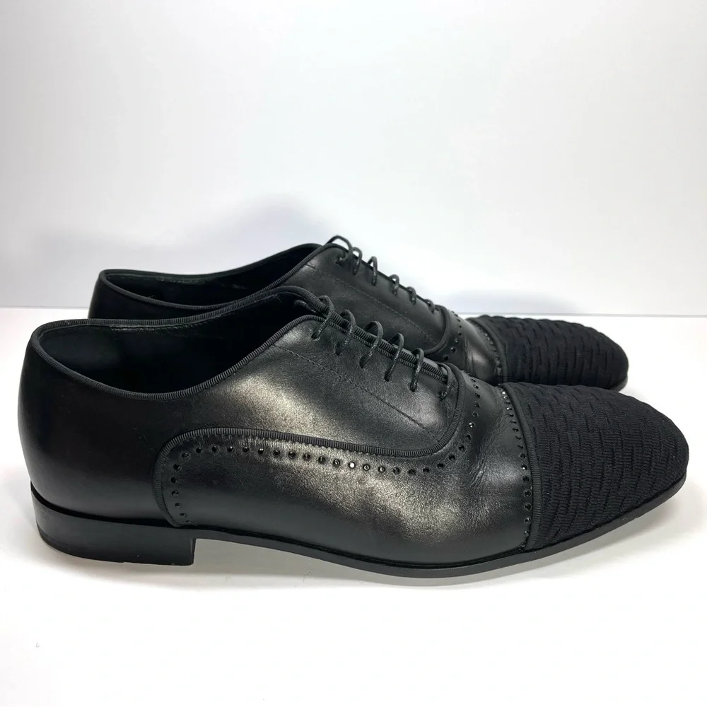Stuart Weitzman Men's Black Premiere Party Cap-Toe Oxford‎ Loafers Size 10M